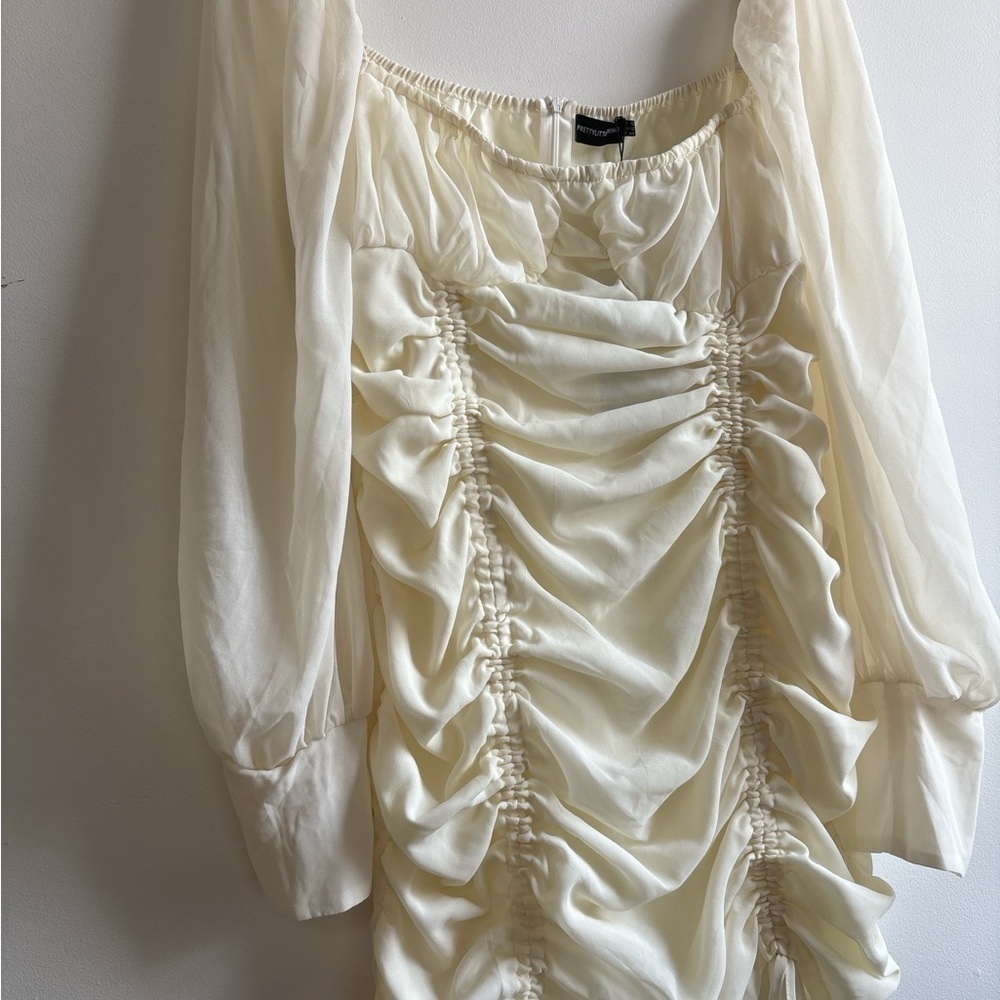 PrettyLittleThing Cream Satin Top
